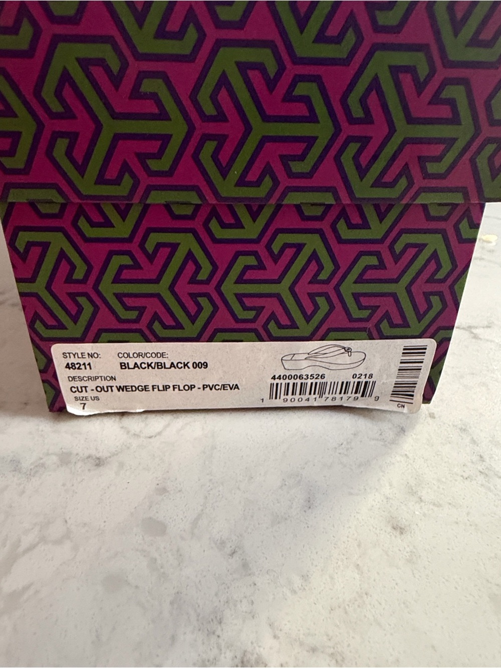 Tory Burch Black Cut-Out Wedge Flip Flop - Picture 5 of 5